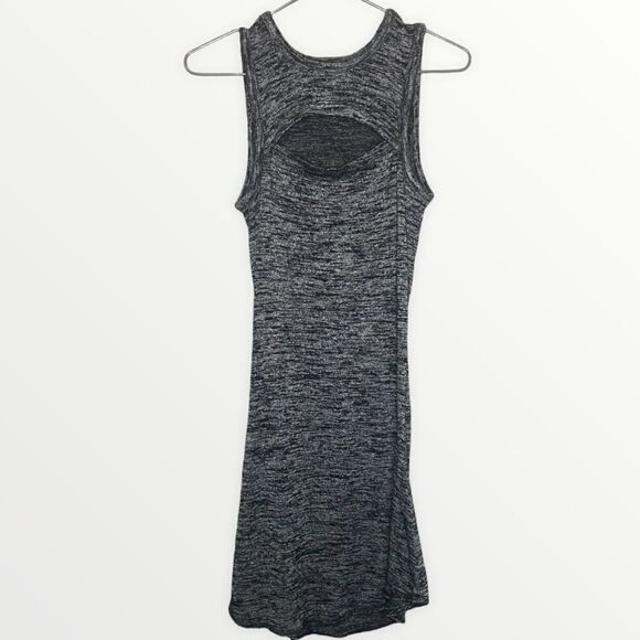 Wilfred Free | Aritzia Grey Marled Front Cut-Out Bodycon Mini Dress Size XS - Picture 1 of 5